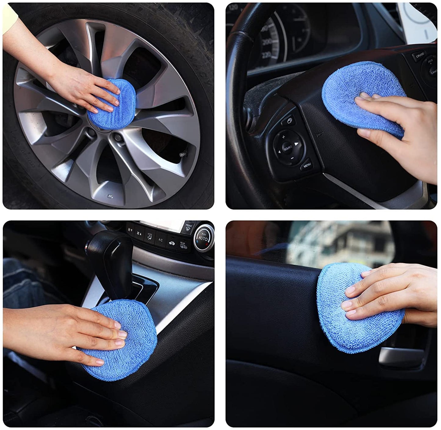 Microfiber Wax Applicator Pads, Car Wax Applicator, Buffing & Detail Polishing Foam Pads for Car Cleaning and Fine Polishing (5" Diameter, 6 Pack)…