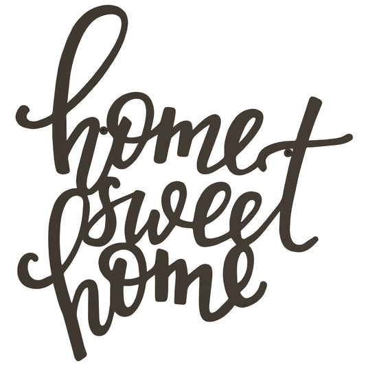Lavish Home Home Decor Wall Sign - Home Sweet Home Decorative 3D Word Art Wall Decor - Modern Rustic or Vintage Farmhouse Style (Dark Brown)