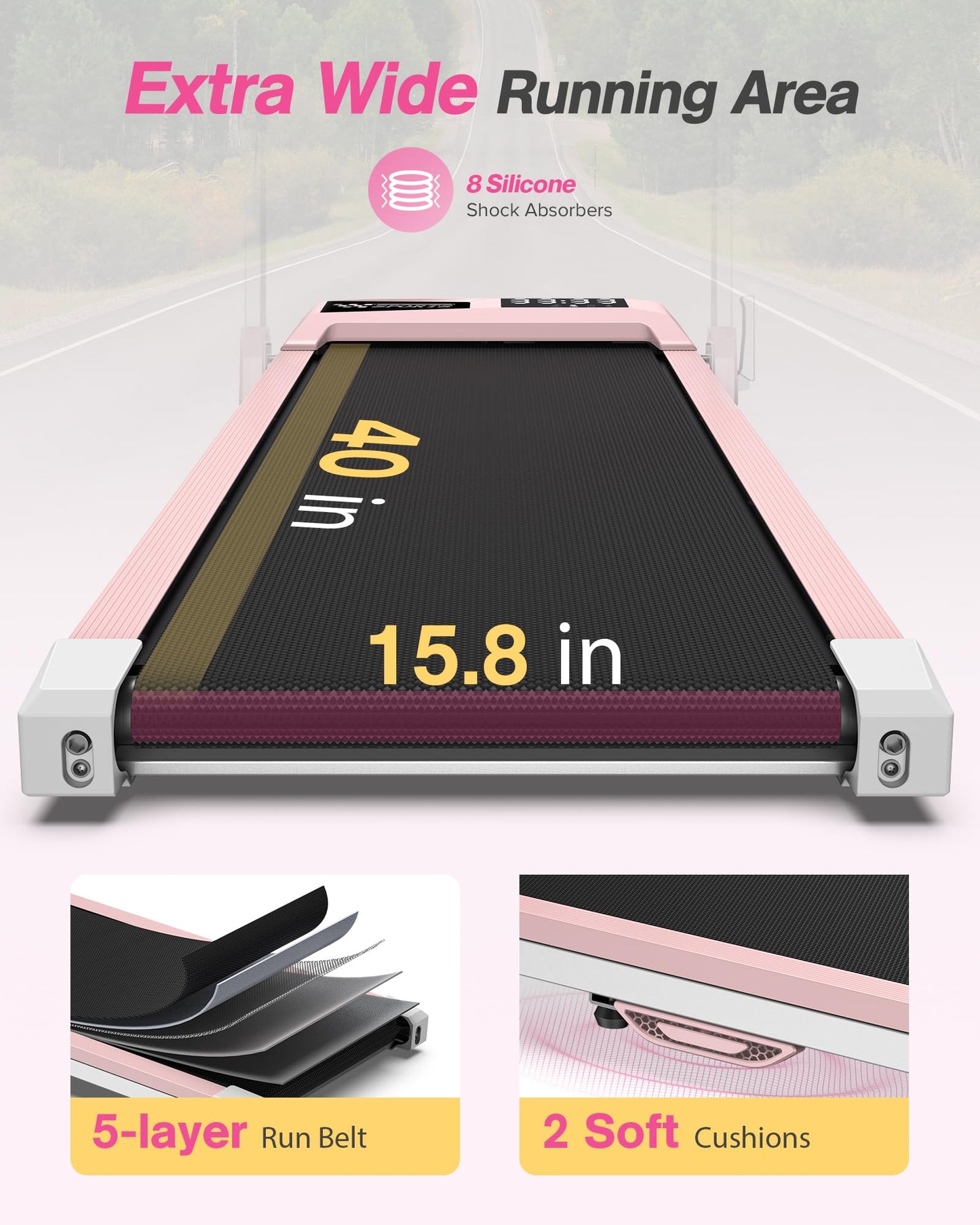 WELLFIT Foldable Treadmill with Incline, 350 LBS Capacity Walking Pad with Handle Bar, Portable Walking Pad Treadmills for Home, Under Desk Treadmill with App & Remote Control, Wide Belt, LED Display