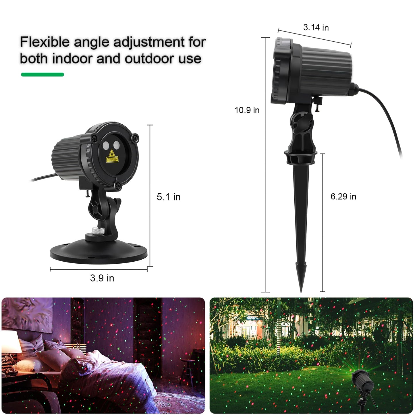 HERHOTER Christmas Laser Lights Outdoor,Red and Green Moving Outdoor Laser Light, Waterproof Garden House Decoration Laser Christmas Lights