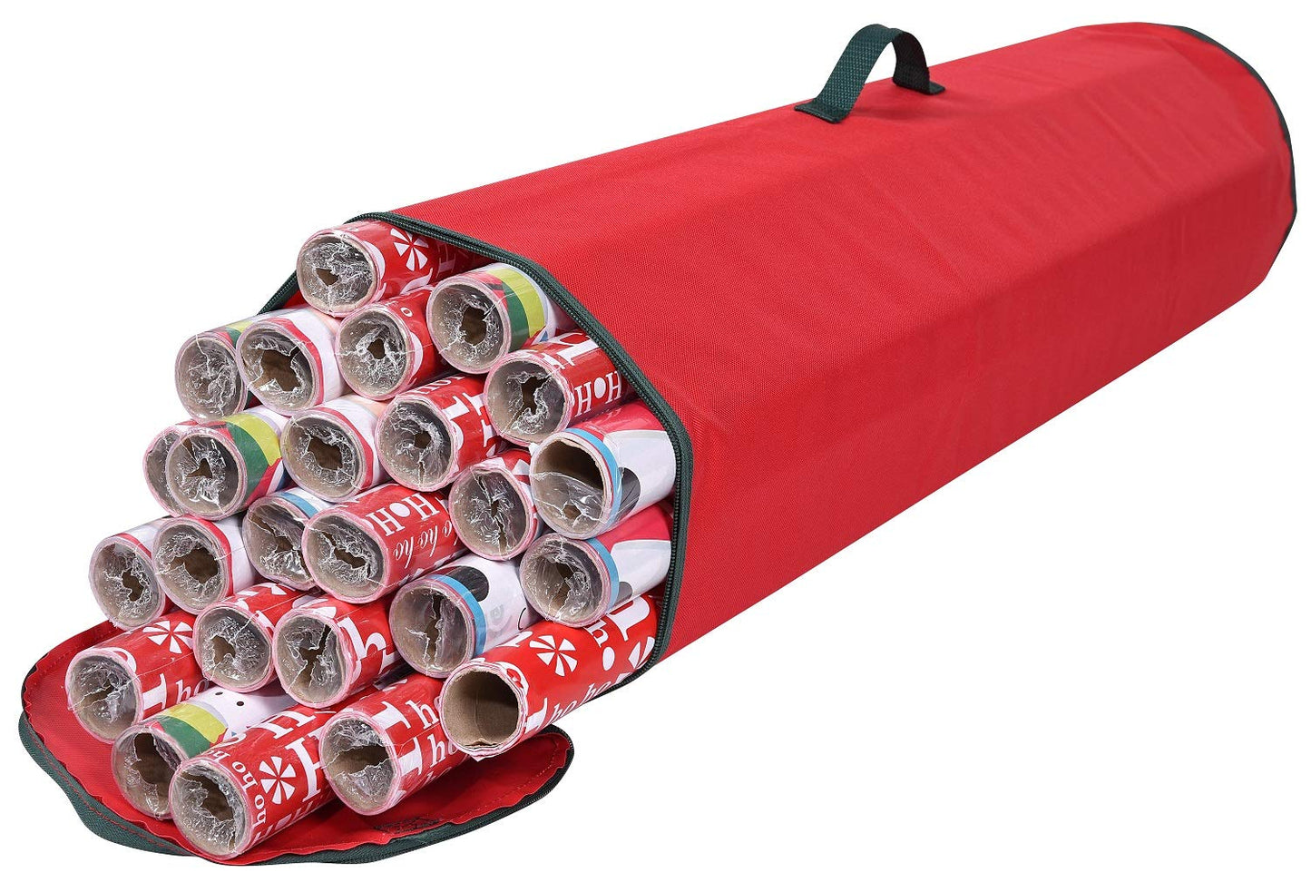 Primode Wrapping Paper Storage Bag | Wrapping Paper Organizer Under Bed for Storing Multiple Rolls of Gift Wrap, 40” Length Container Constructed of Durable 600D Oxford Material (Red)