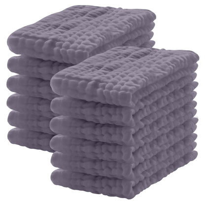 12 Pack Muslin Burp Cloths 100% Cotton Muslin Cloths Large 20''x10'' Extra Soft and Absorbent Baby Burping Cloth - White