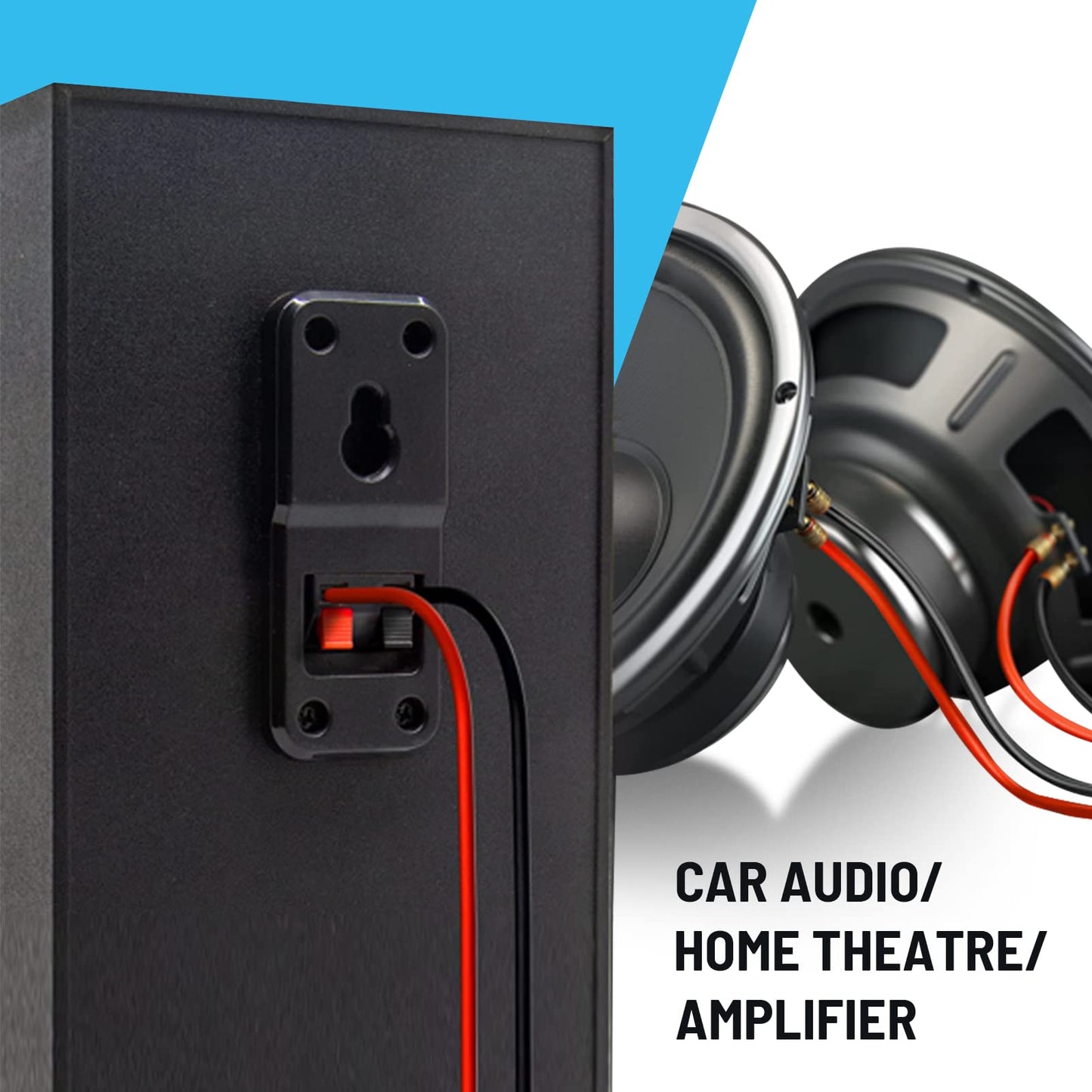 16AWG 100FT Speaker Wire, 2 Conductors Electrical Red Black Cable Hookup LED Lighting Strips Flexible Wire Extension Cord 16 Gauge Copper Clad Aluminum Copper Wire 12V/24V DC Cable