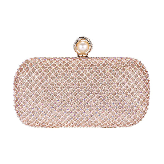 Mulian LilY M106 Glitter Clutch Purse For Women Sparkly evening bags Prom Party Handbag Rose Gold