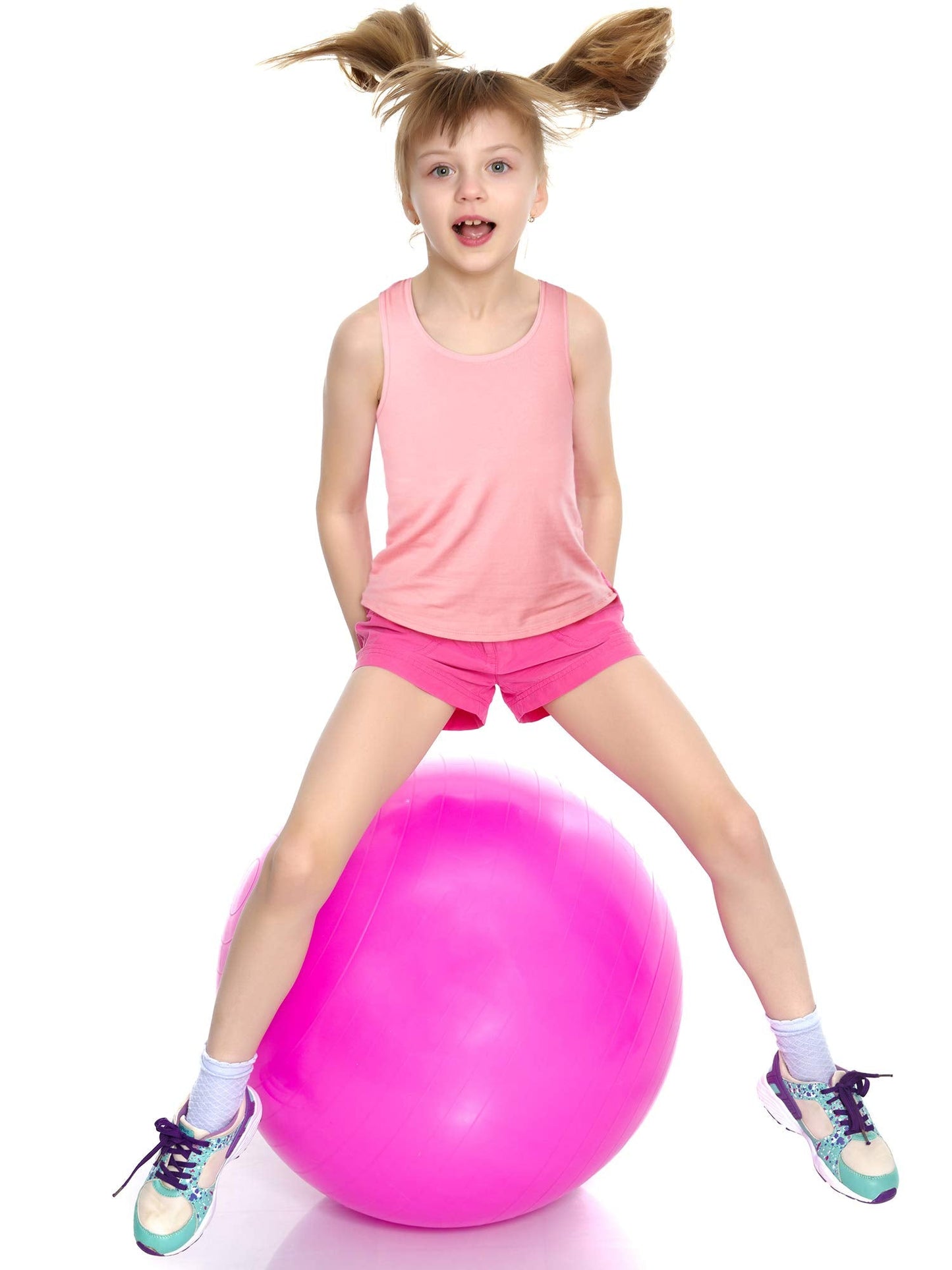 Boao 3 Pieces Girls Dance Tank Top Racerback Crop Tank Top Sleeveless Dance Outfit for Ballet Gymnastics Wear(11-12 Years,Black, White, Pink)