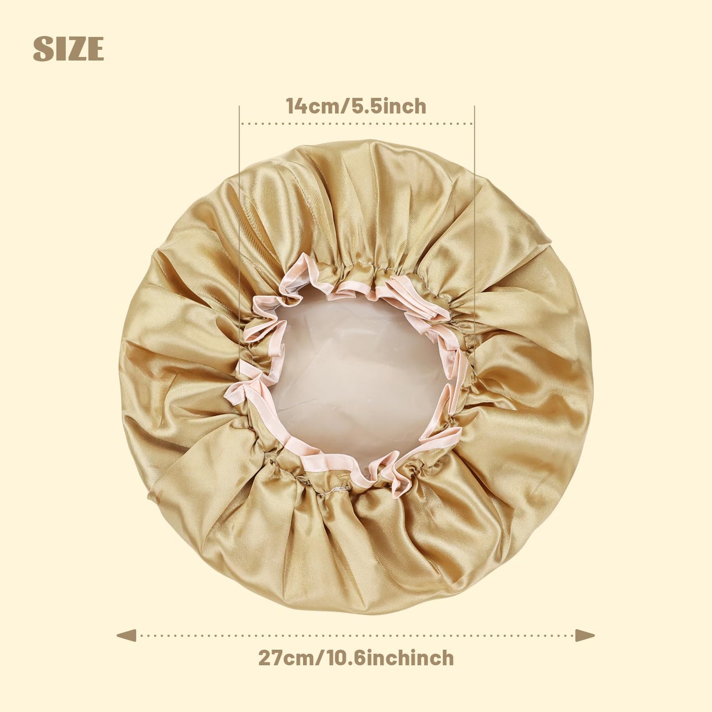 Lawie 4 PACK Double Layer Waterproof Reusable Satin Shower Caps with Adjustable Bath Hair Caps Stretchy PEVA Bathing Hats Bonnets Curly Long Braids Hair for Women Girls (pack 1 of solid colors)