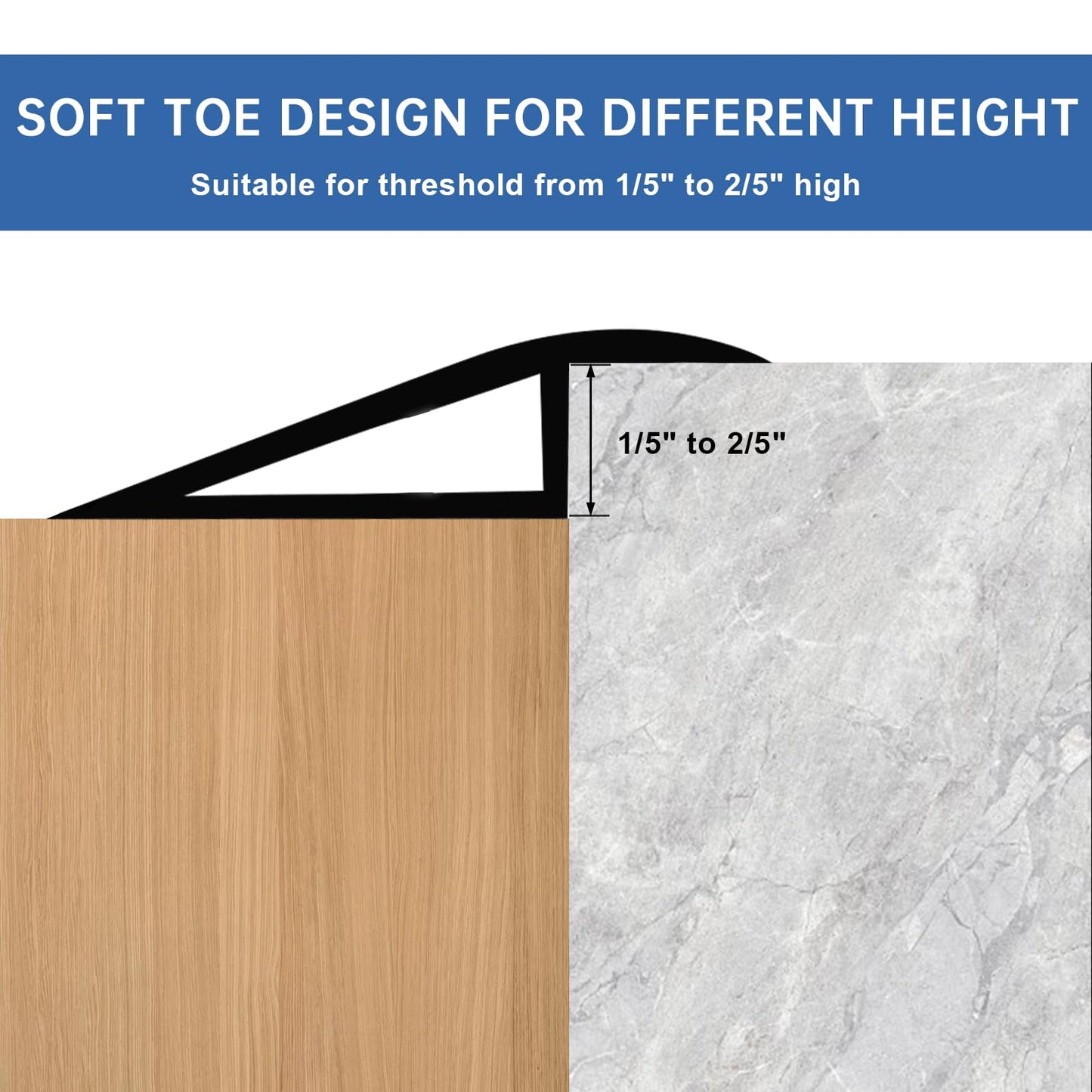 Vinyl Door Threshold Flooring Transition Strip Self Adhesive Carpet Edging Strip for Laminate Doorway Edge Threshold from 1/5" to 2/5" (Brown Wood Grain, 3.3 Ft)