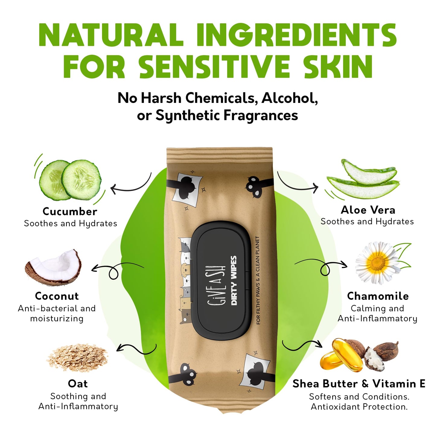 Lick-Safe Pet Wipes for Dogs & Cats - Vet-Approved & Hypoallergenic - Cleans Mud, Odors & Dander - Feline & Dog Wipes for Paws, Face & Butt - Earth-Friendly & Unscented Cat Cleaning - Pack of 100