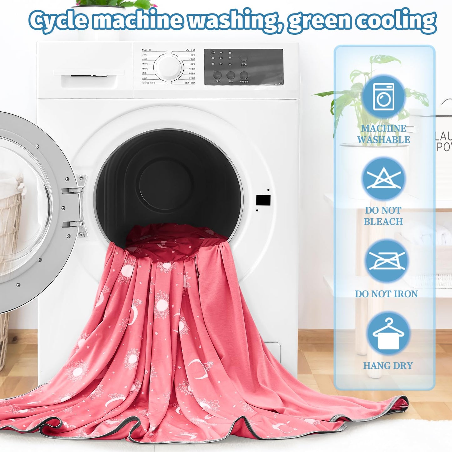 inhand Cooling Blanket Queen Size (90"x90") - Cooled Blankets for Hot Sleepers Lightweight Breathable Summer Blanket for Sleeping Night Sweats to Keep Cool in The Heat -Peach Pink