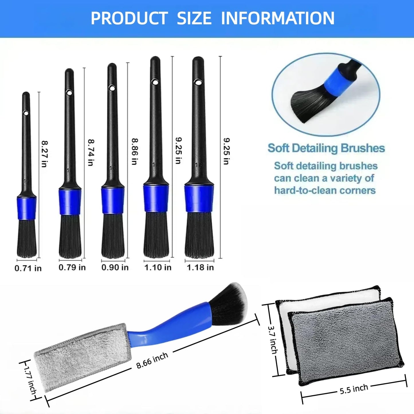 HANGZIGD 10Pcs Car Detailing Brush Set, Car Detailing Kit,Car Dashboard Cleaning Soft Brush, Suitable for Cleaning Internal Brush Panels, Vents, Leather, and Computers.