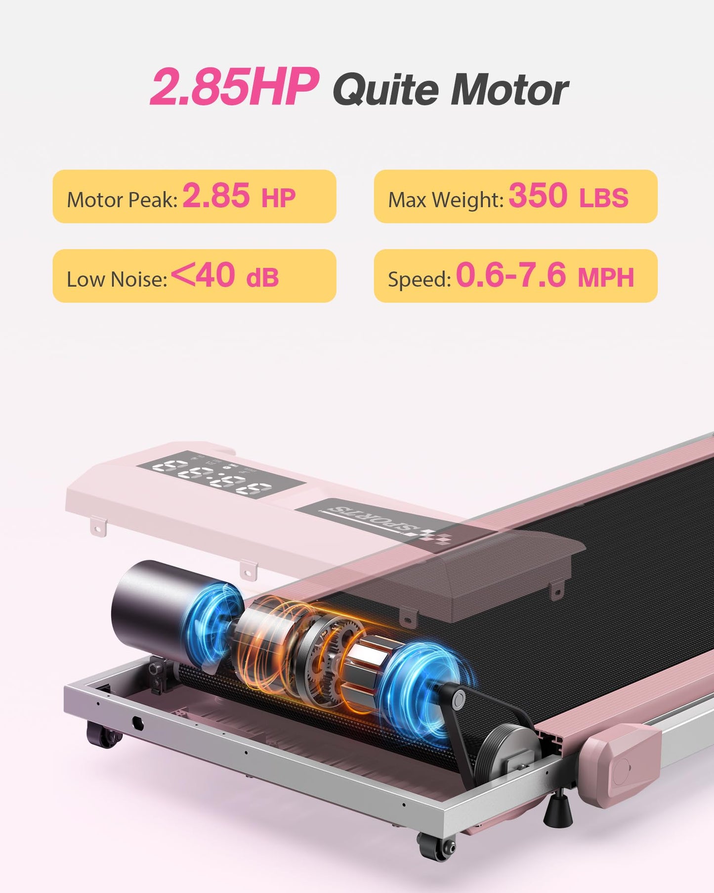 WELLFIT Foldable Treadmill with Incline, 350 LBS Capacity Walking Pad with Handle Bar, Portable Walking Pad Treadmills for Home, Under Desk Treadmill with App & Remote Control, Wide Belt, LED Display