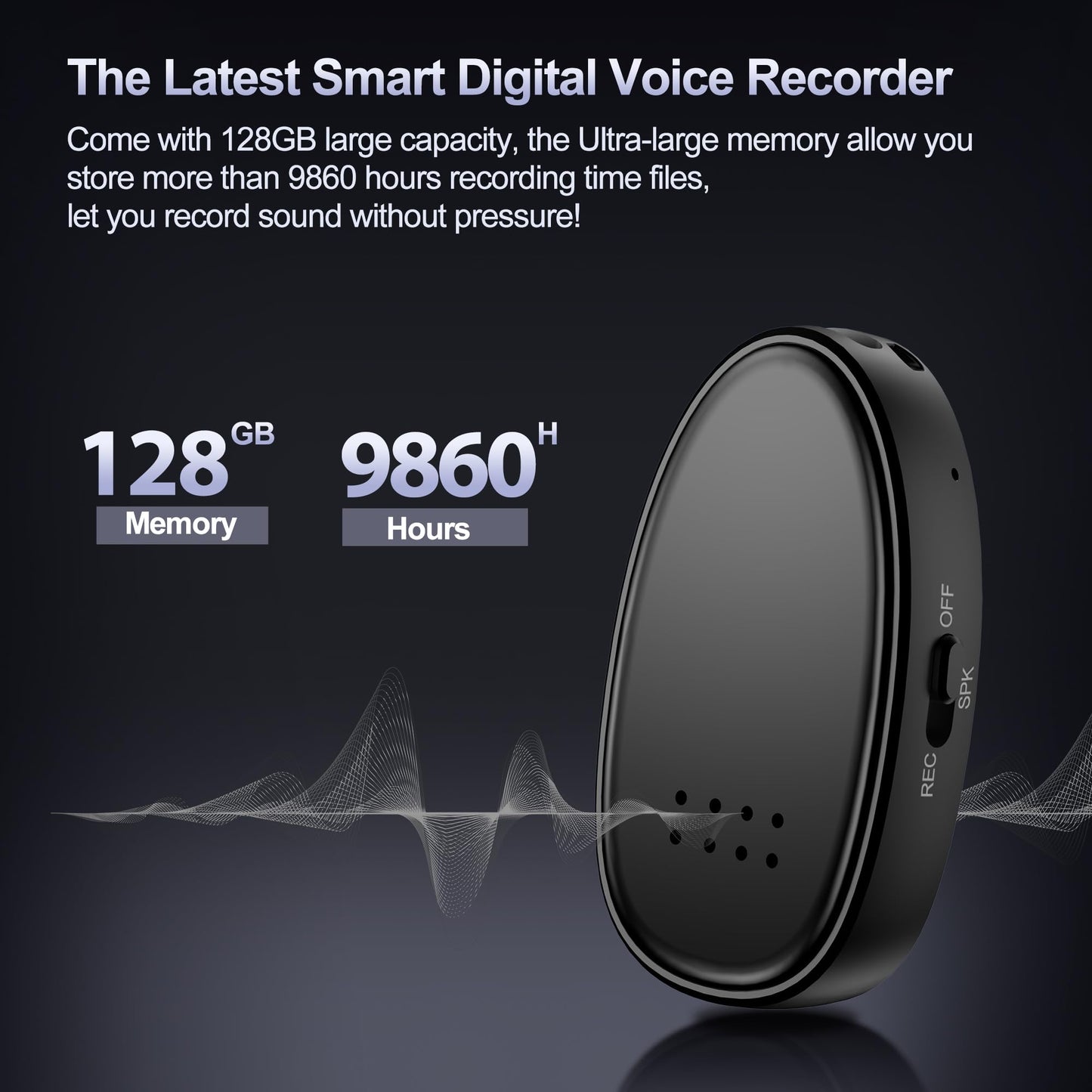 128GB (9860 Hours) Voice Recorder with Triple Noise Reduction, Moresen Recording Device with External Speaker, MP3 Voice Activated Recorder for Work,Lectures, Black