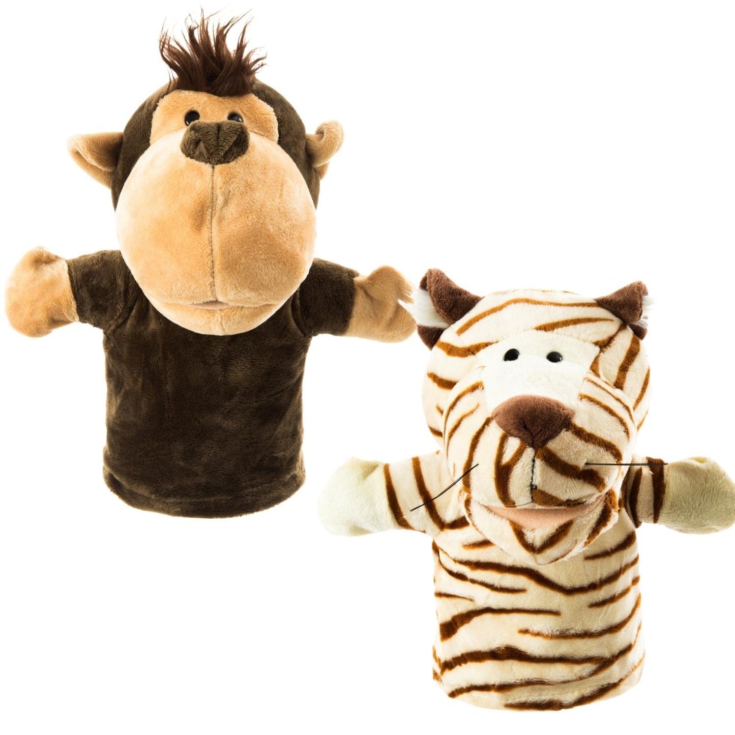 Animal Hand Puppets Set for Kids & Adults - 12.5" Premium Quality Soft Plush Toys with Movable Mouths - Perfect for Storytelling, Teaching, Preschool, Role-Play - Durable, Vibrant, Educational Puppets