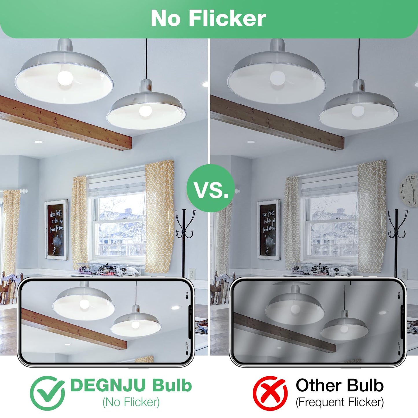 DEGNJU LED Light Bulbs, 100 Watt Equivalent LED Bulbs A19, 5000K Daylight Light Bulb, 1500 Lumens, E26 Standard Base, Non-Dimmable, 13W Bright White LED Bulbs for Bedroom Home Office, 12 Pack