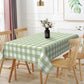 Checkered Tablecloth Rectangle 55"x70" - Green and White Plaid Tablecloth, Washable and Anti-Wrinkle Gingham Table Cloth for Spring Summer Picnic Dinner Restaurant Outdoor