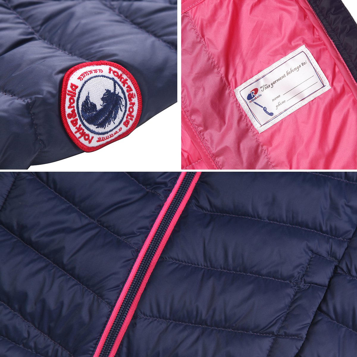 Rokka&Rolla Girls' Ultra Lightweight Hooded Packable Puffer Down Jacket,Dark Navy,S (6/7)