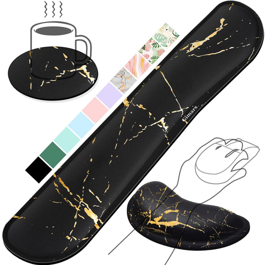 Gimars Upgrade Enlarge Silky Gel Memory Foam Keyboard Wrist Rest, Wrist Rest for Computer Keyboard, Ergonomic Design for Typing Pain Relief, Mousepad Rests, Wrist Support for Office, Gaming, Black