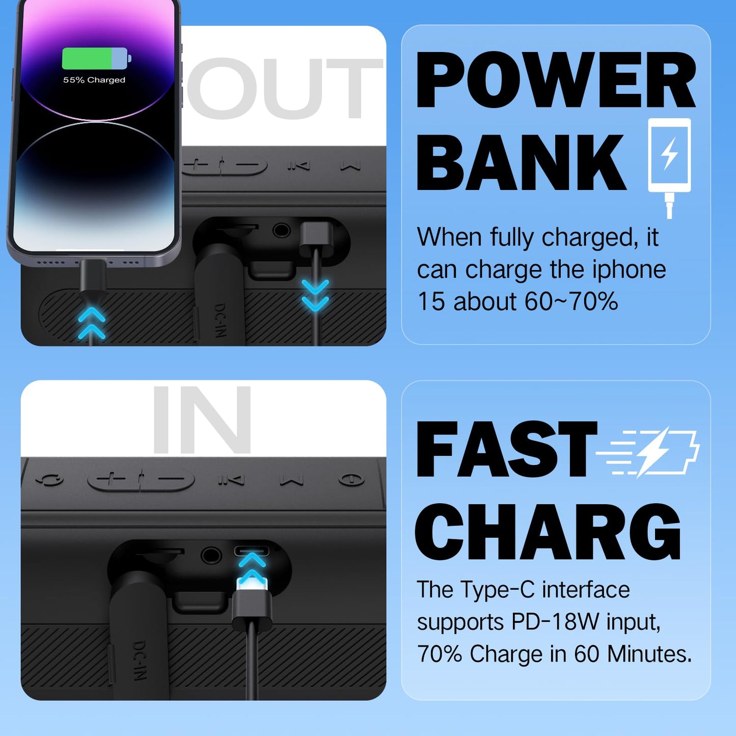 Dprofy New Play 2 Rounds, Magnetic Bluetooth Golf Speaker, Stereo Sound Portable Pro Wireless Waterproof Speaker with Rich Bass, Golf Accessories Golf Gifts (with Light)