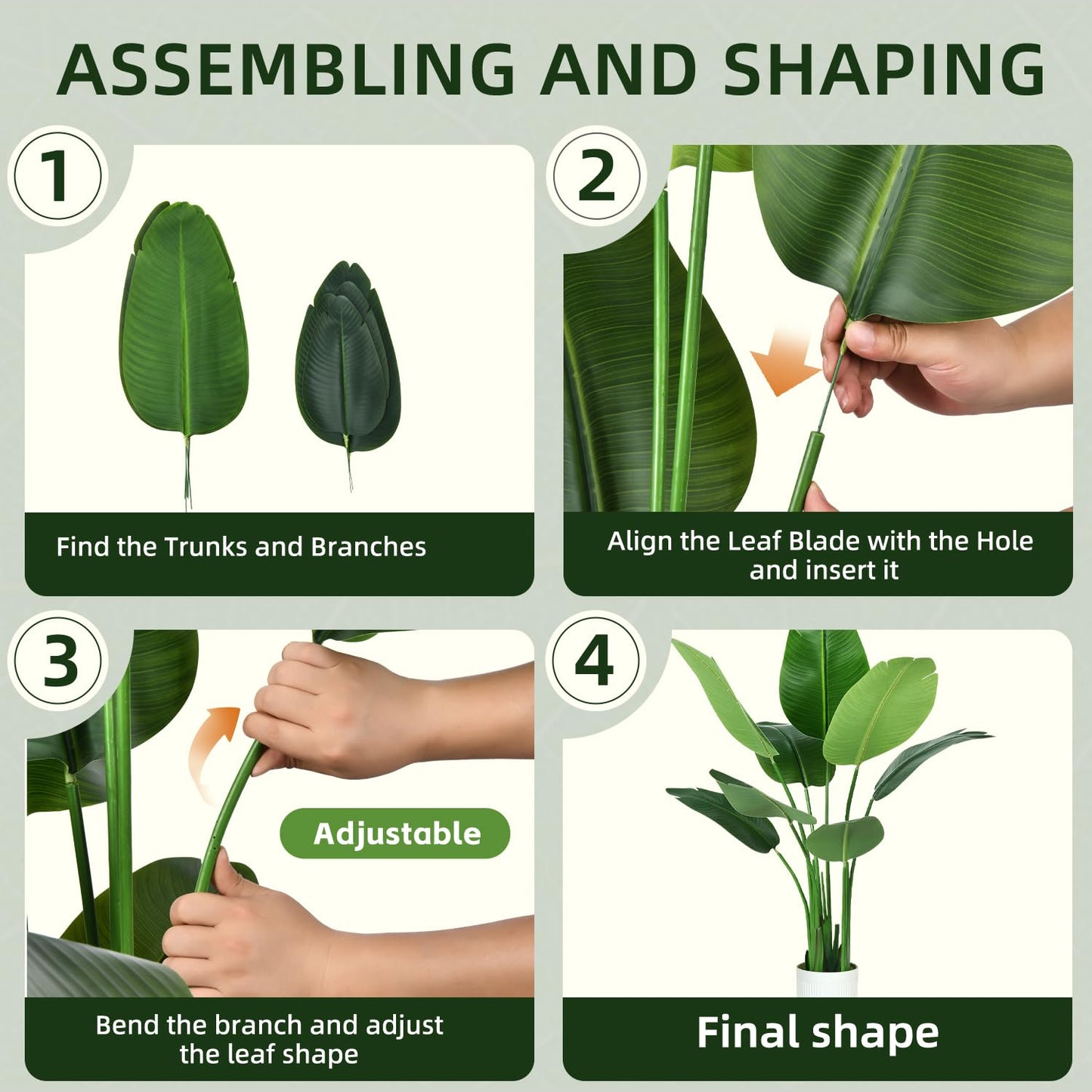 Bird of Paradise Plant Artificial 5ft,Faux Plants Indoor Tall with 10 Trunks - The Perfect Indoor Silk Floor Plant for Home Decor in Living Room, Office, and Bedroom (5FT Bird of Paradise)