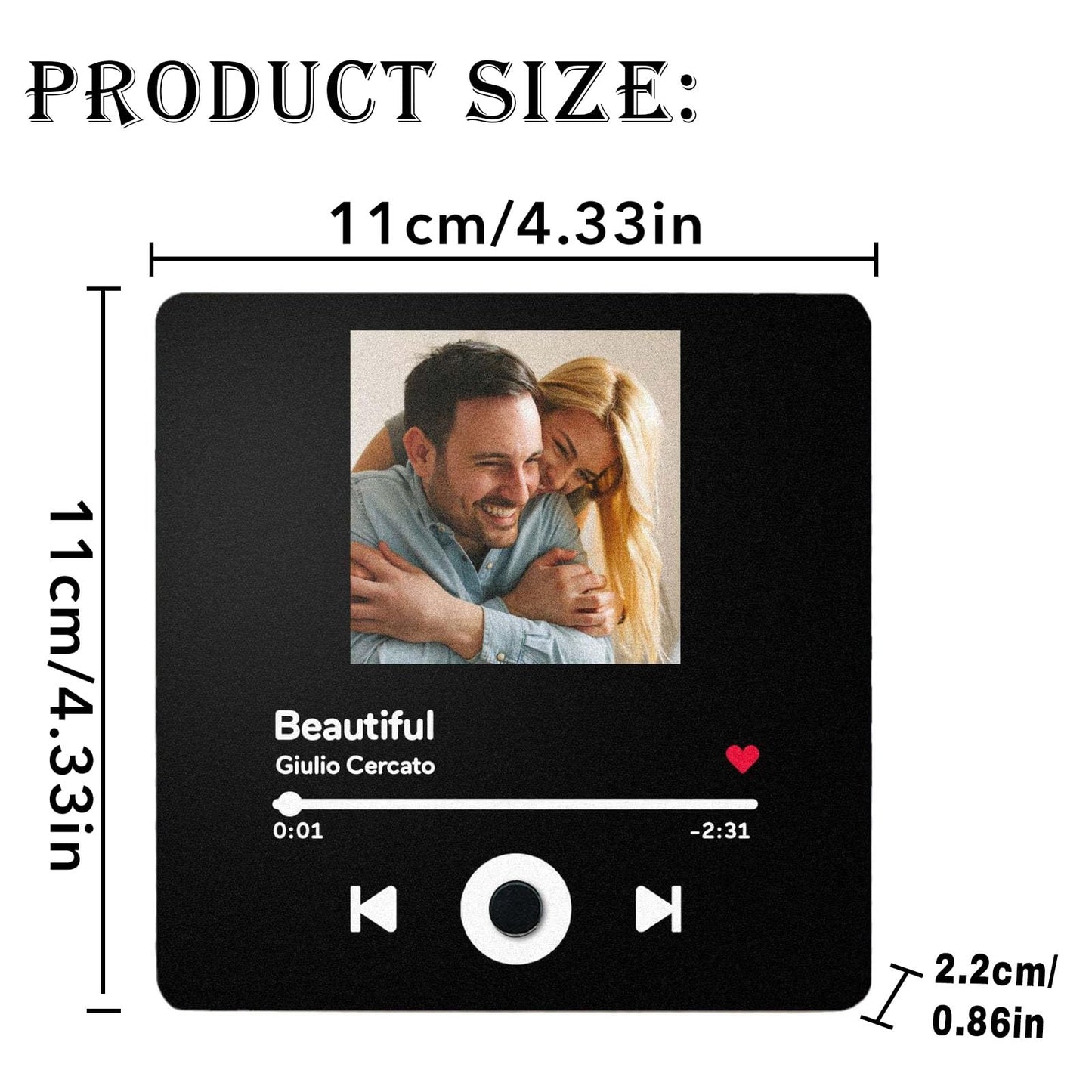 Custom Music Fridge Magnet with Photo Personalized Music Refrigerator Magnets Plays Song Customized Anniversary Christmas Valentine's Day Gifts for BF GF