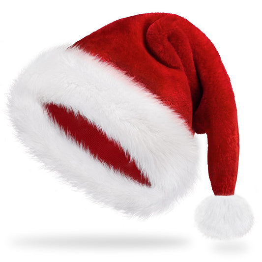 Iioscre Santa Hat Christmas Hats for Adults, Xmas Holiday Unisex Classic Santa Claus Hat for Holiday Party