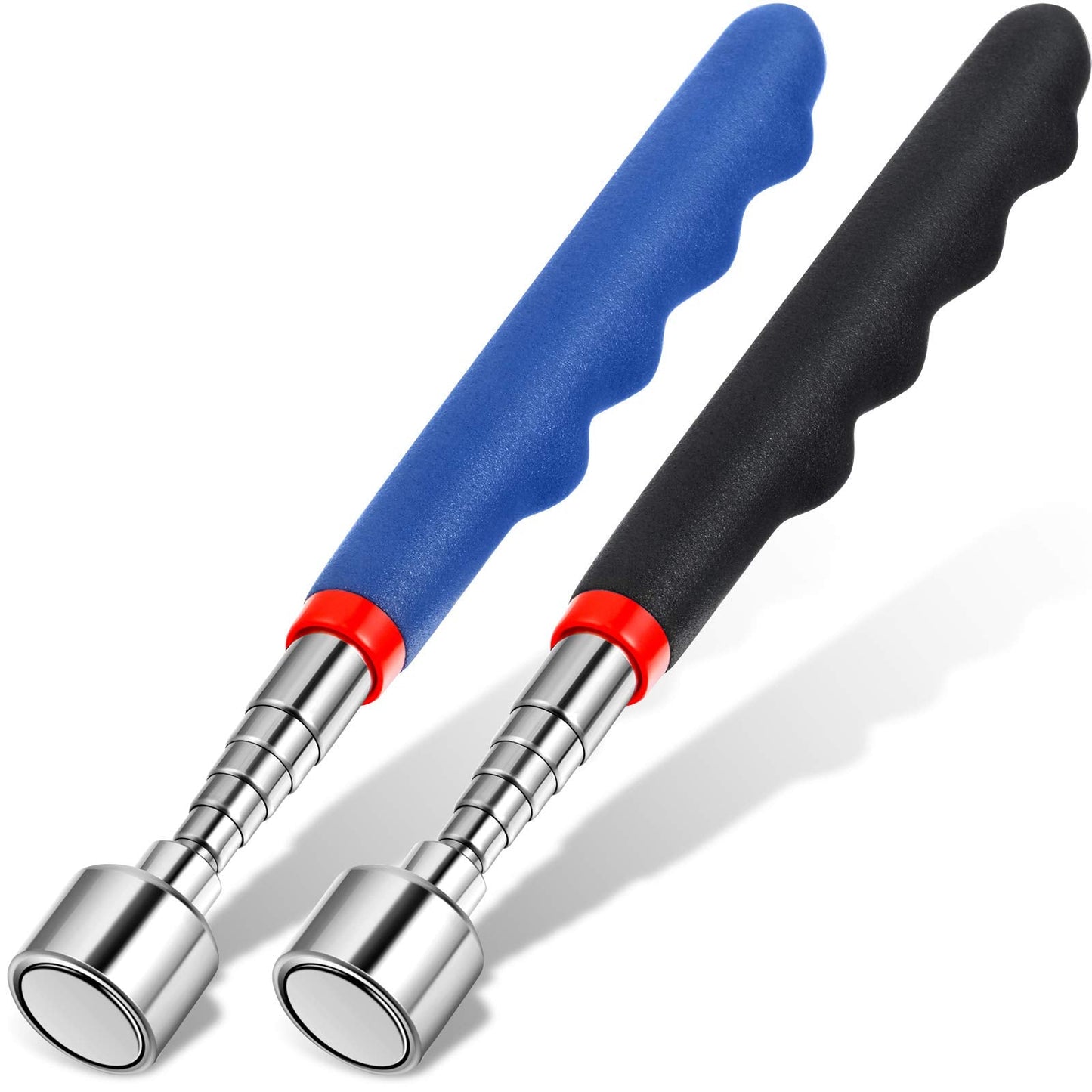 Telescoping Magnetic Pickup Tool 20 Lbs Magnet Extension Tool Telescoping 30 Inch Extendable Stick Gadget for Men Suitable for Birthday Father's Day Christmas(Blue and Black,4 Pieces)