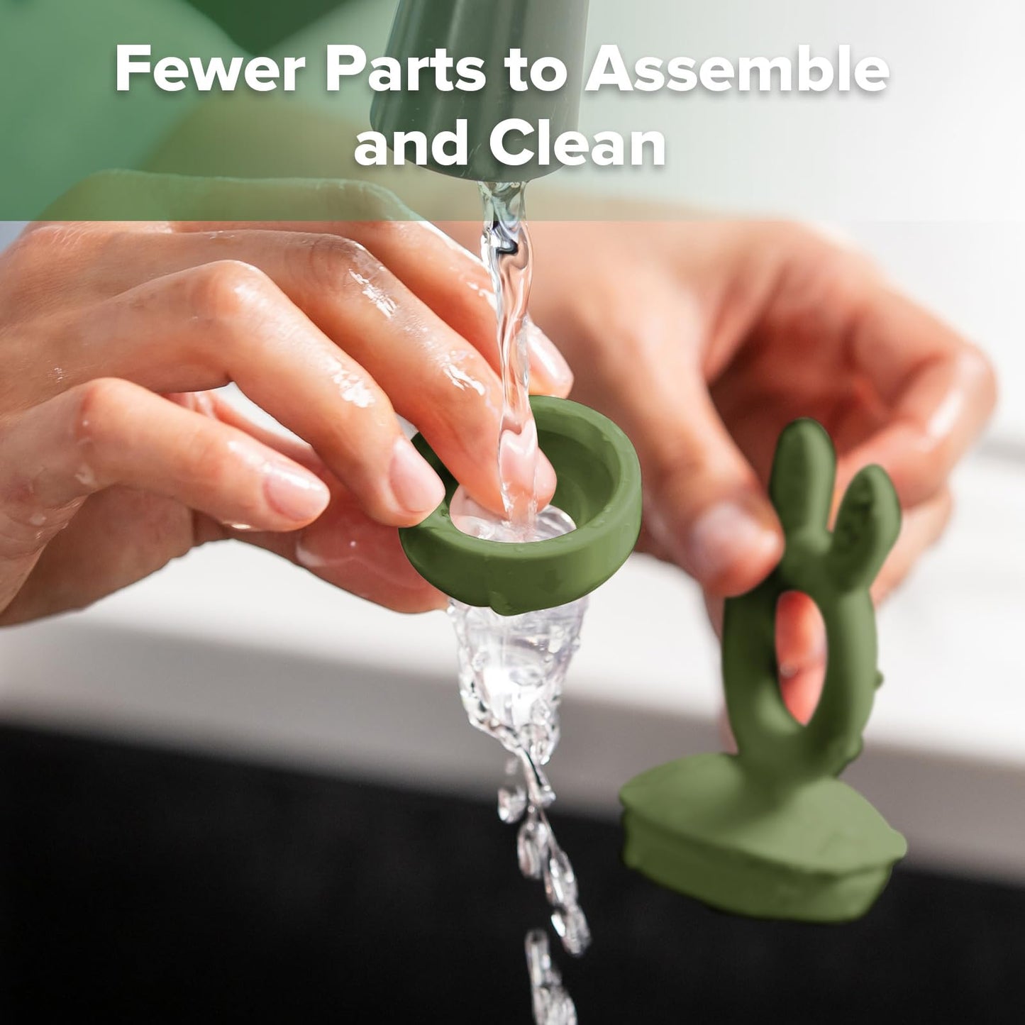 Haakaa Baby Fruit Food Feeder & Mini Freezer Nibble Tray Combo, Breastmilk Popsicle Molds for Baby Cooling Relief, BPA Free Silicone Feeder for Safe Infant Self Feeding, 4 Month+(Olive Green)