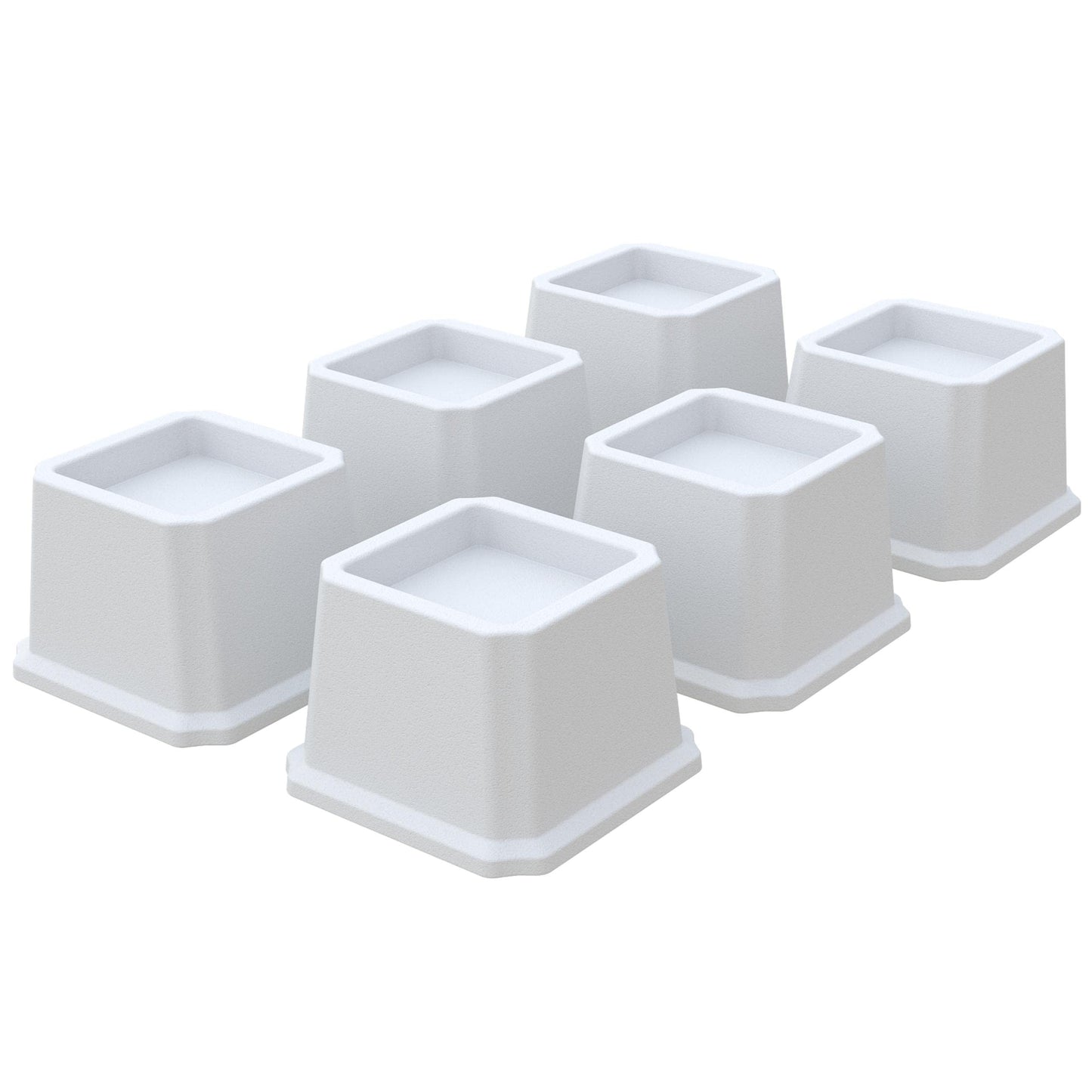 Whynonap Bed Risers 2 Inch Heavy Duty Bed Elevators, Set of 6 Lifts Up 2000 lbs Furniture Riser for Sofa and Table, White