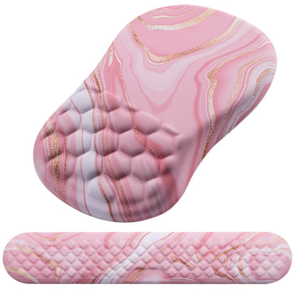 Mouse Pad Wrist Support, Laokiiy 2 in1 Keyboard Wrist Rest+ Ergonomic Mouse Pad, Non-Slip Wrist Rest for Computer Keyboard, Made Easy Typing & Relieve Wrist Pain（Banana Leaf Green）