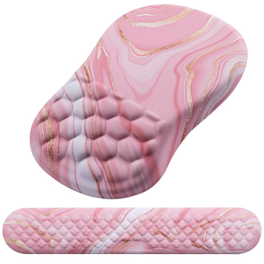 Mouse Pad Wrist Support, Laokiiy 2 in1 Keyboard Wrist Rest+ Ergonomic Mouse Pad, Non-Slip Wrist Rest for Computer Keyboard, Made Easy Typing & Relieve Wrist Pain（Banana Leaf Green）