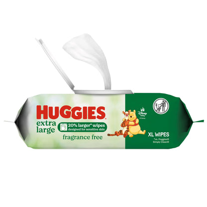 Huggies Extra Large Baby Wipes, Unscented, 9 Flip-Top Packs, 378 XL Wipes Total, Packaging May Vary