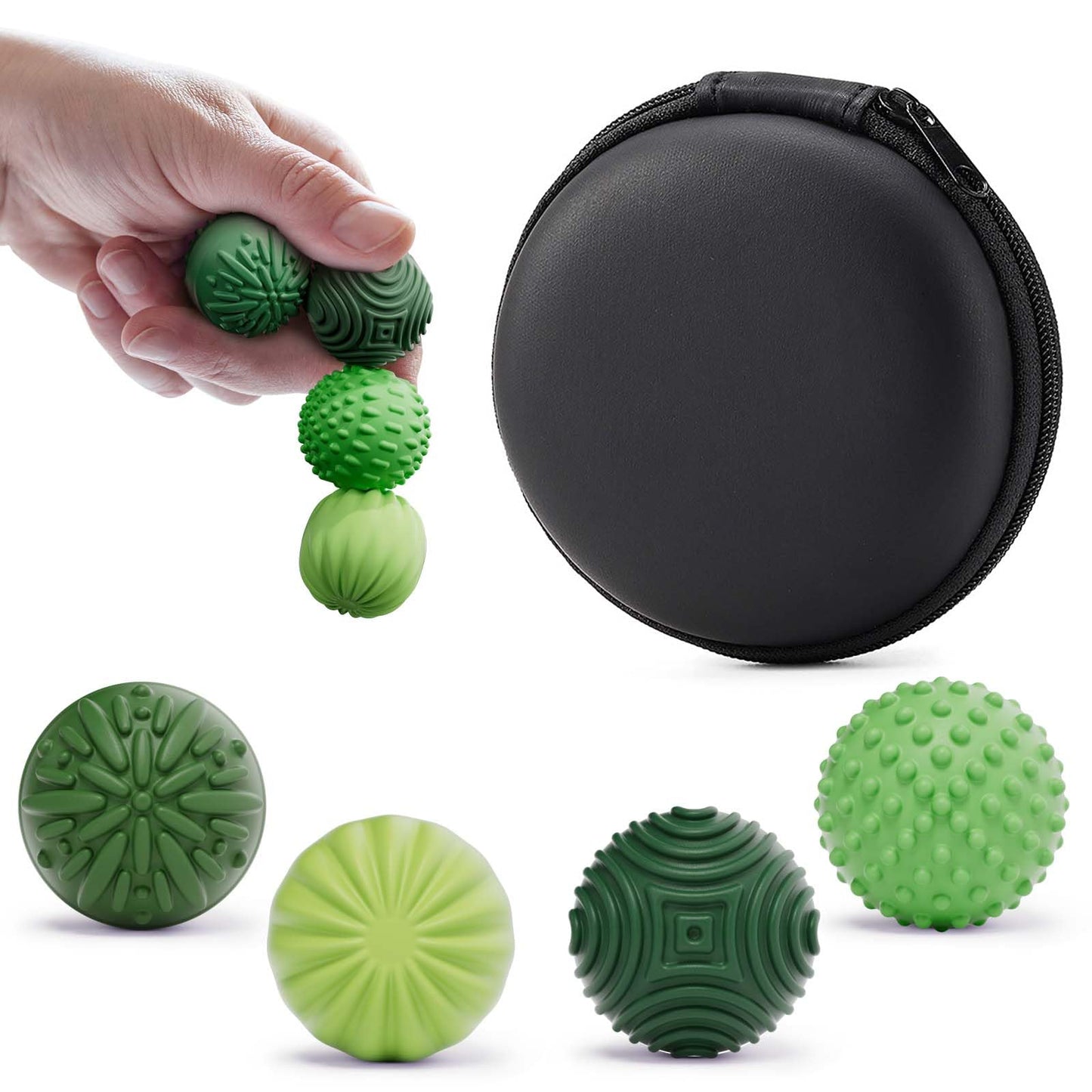 luckdoor Silicone Magnetic Balls Fidget Toys for Adults & Teens,4PCS Stress Relief Sensory Toys for Autism ADHD Anxiety,Fun Textures Gadgets,Office Desk Toy,Stocking Stuffers for Women Men Teen Gift