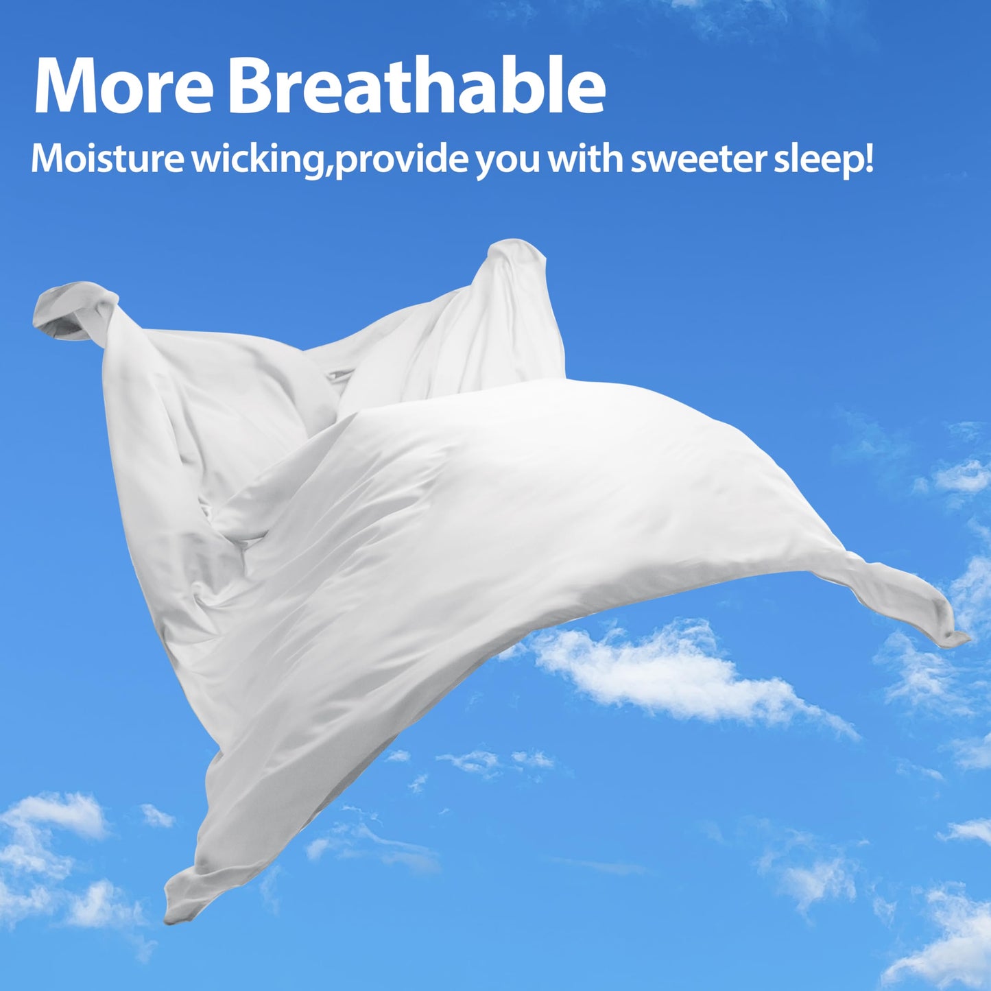 Bamboo Viscose Flat Sheets Only, 400 Thread Count Sateen Weave Cal King Size Flat Sheet Only, Luxury Soft Cooling for Hot Sleepers, Silky Breathable (White, Cal King)