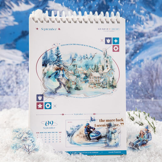 AuriicLeaf Snow Scene PET Stickers Set, 150PCS Winter Stickers for Scrapbooking, Journaling, DIY Crafts, and Art Supplies