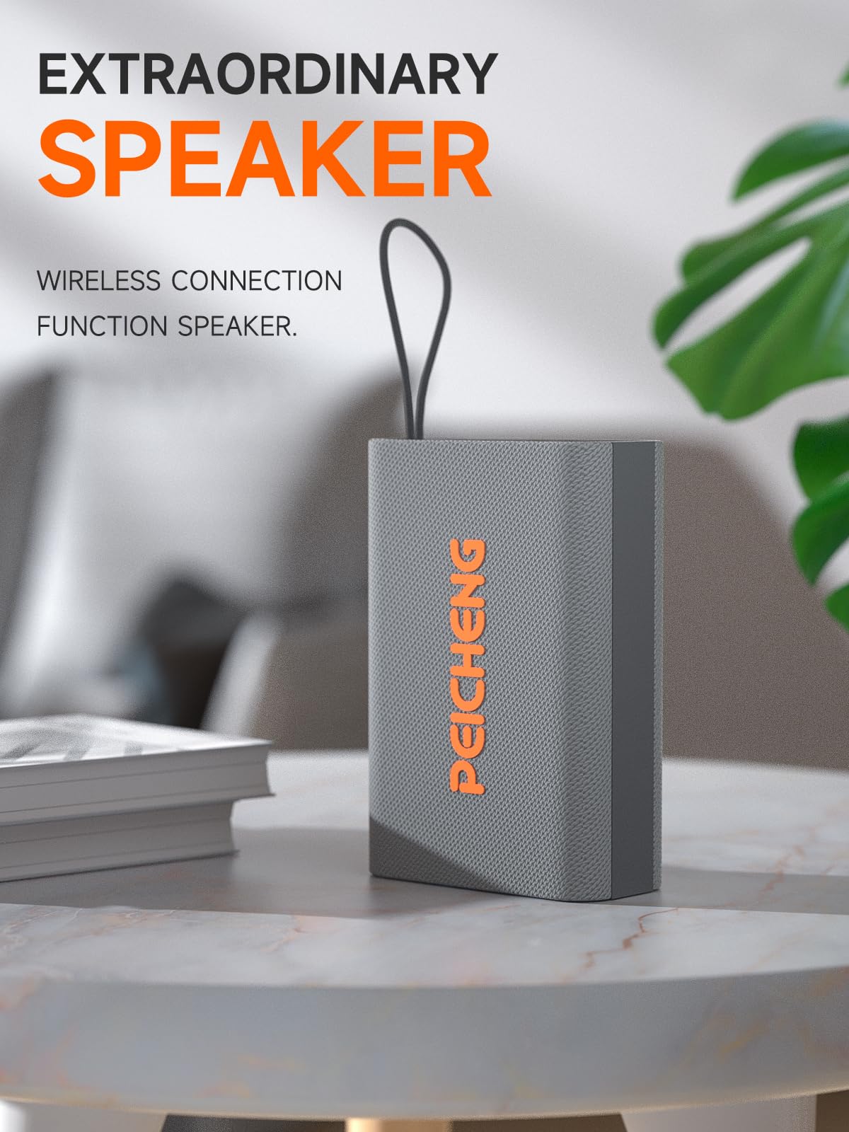 PEICHENG Speaker, Portable Wireless Bluetooth Speakers, Waterproof Loud Stereo Sound with RGB Lights TWS Paire Long Playtime for Home/Party/Outdoor, Electronic Gadgets (1PCS, Gray)