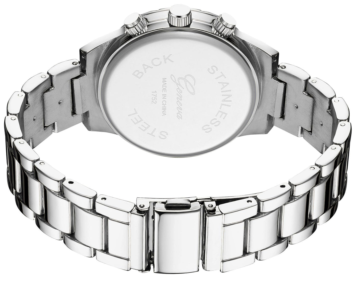 Gosasa Luxury Unisex Crystal Diamond Watches Quartz Digital Calendar Rose Gold Silver Stainless Steel Watch (Silver)