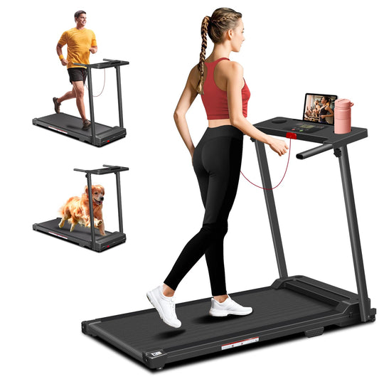 AoraPulse Portable Treadmills for Home, 3.0HP Folding Walking Small Treadmill with 300 LBS Capacity, Foldable Running Exercise Electric Compact Treadmill with LED Display