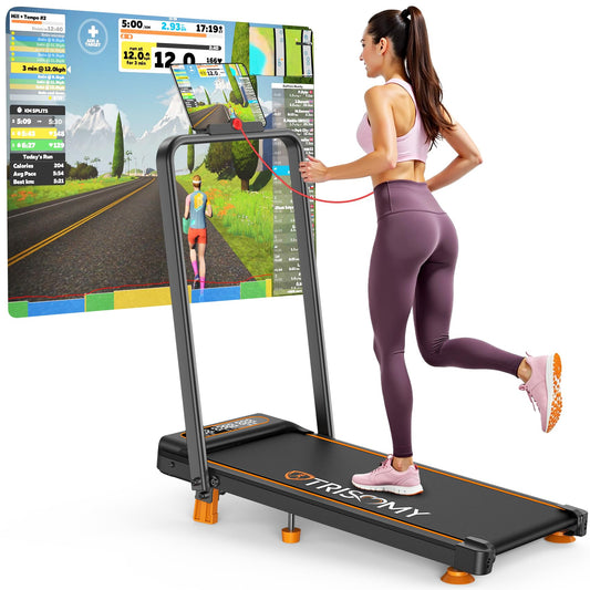 8% Incline Walking Pad with Handle Bar, Upgrade 3.5HP Small Treadmill for Home, Portable Walking Pad 300+lb Capacity, Foldable Walking Pad Treadmill, Remote, Smart App, Low Noise, Shock Absorption