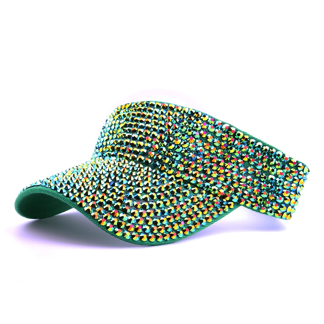 Gudessly Shiny Rhinestones Sport Sun Visor Adjustable Summer Cap Visor Caps for Women Men