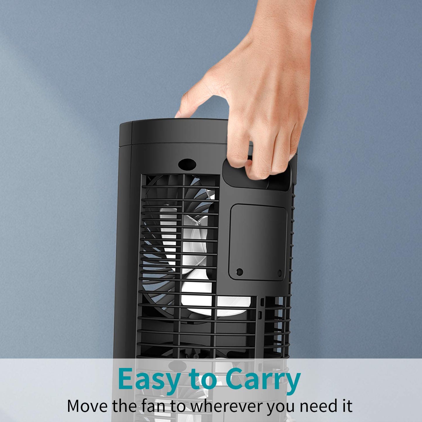 Dr. Prepare Tower Fan Oscillating Fan, Portable Desk Fan with 3-Speed Options, Dual Air Circulation, 110° Oscillation, 3 Timers, Personal Quiet Table Fan for Home Office Desktop Bedroom, 13 inch