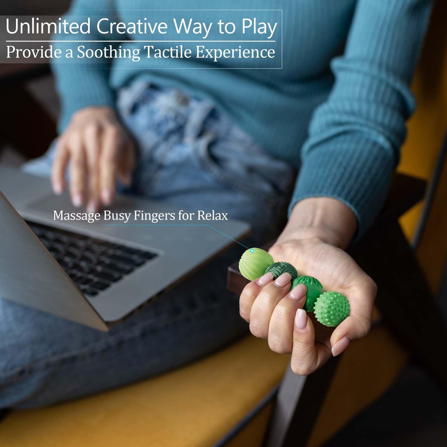 luckdoor Silicone Magnetic Balls Fidget Toys for Adults & Teens,4PCS Stress Relief Sensory Toys for Autism ADHD Anxiety,Fun Textures Gadgets,Office Desk Toy,Stocking Stuffers for Women Men Teen Gift