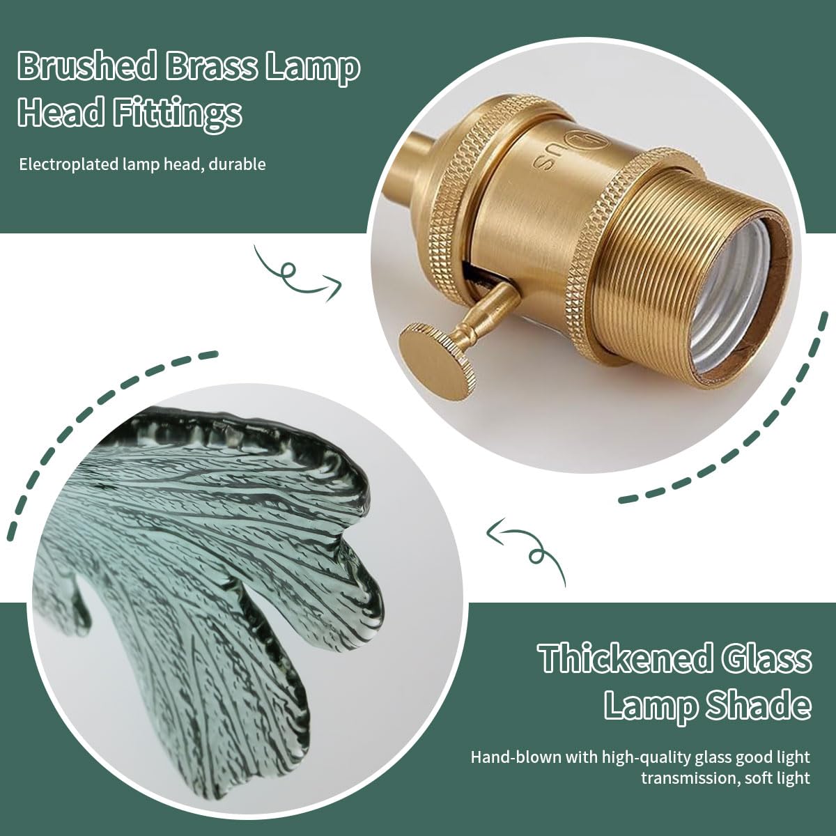 Plug In Hanging Light  Modern Brass Pendant Light Dark Green Glass Shade 14.75Ft Hanging Light With Plug In Cord Large Glass Pendant Light Plug In Pendant Lighting For Kitchen Living Dining Room