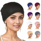 9 Pieces Solid Women Chemo Hat Stretchy Turban Beanie,Pre Tied Chemo Head Scarf Beanie Skull Cover Cap for Women Hair Loss