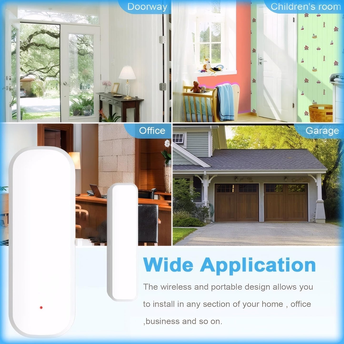 Sanofuturion Smart WiFi Door/Window Sensor | Tuya Smart Alarm, Wireless Entry Detector with Real-Time Alerts, Compatible with Alexa/Google Home, No Hub Required (1Pack)