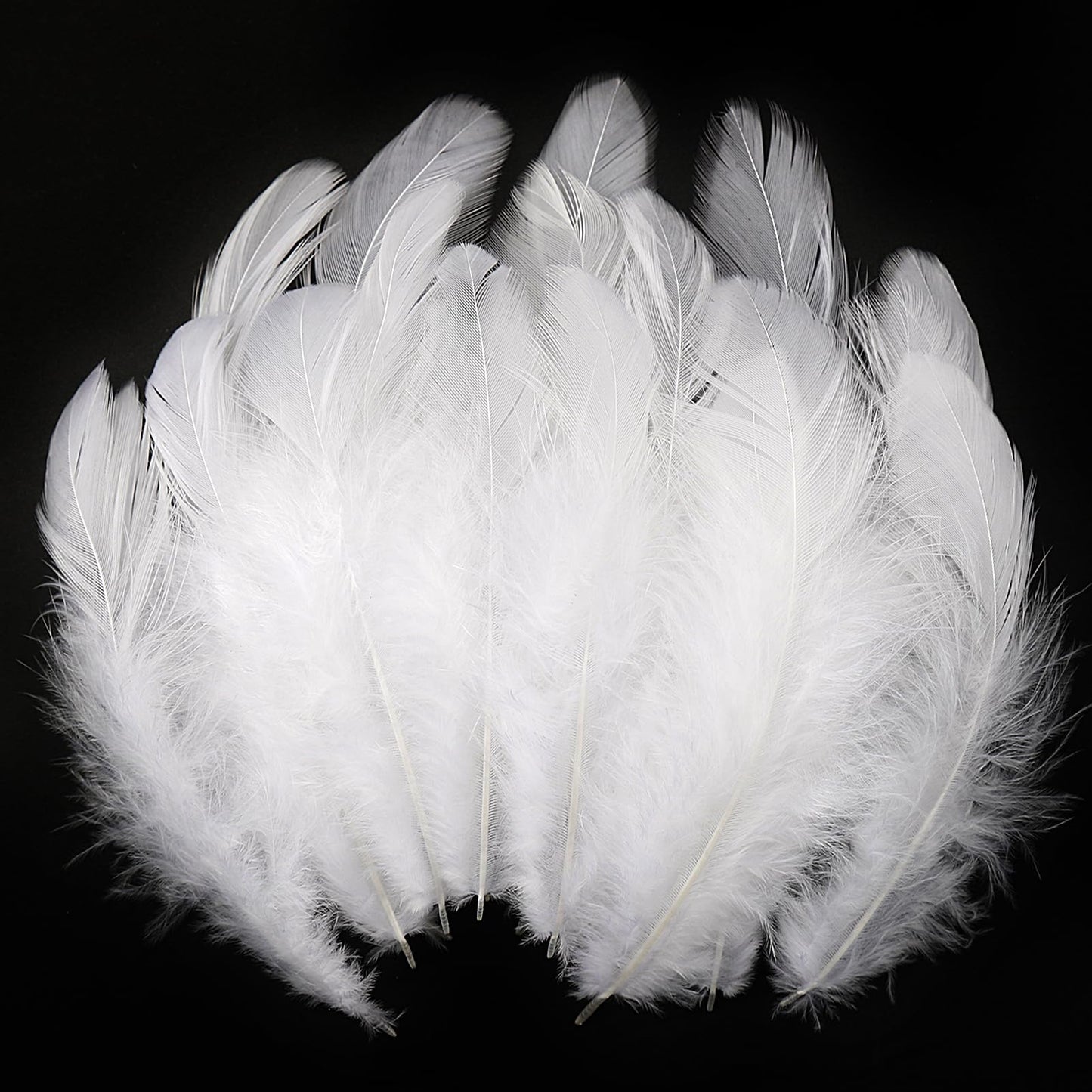 iHUFeather 600pcs White Feathers for Crafts 3-5inch Craft Feathers Bulk for Wedding Home Party, Dream Catcher Supplies and DIY Crafts
