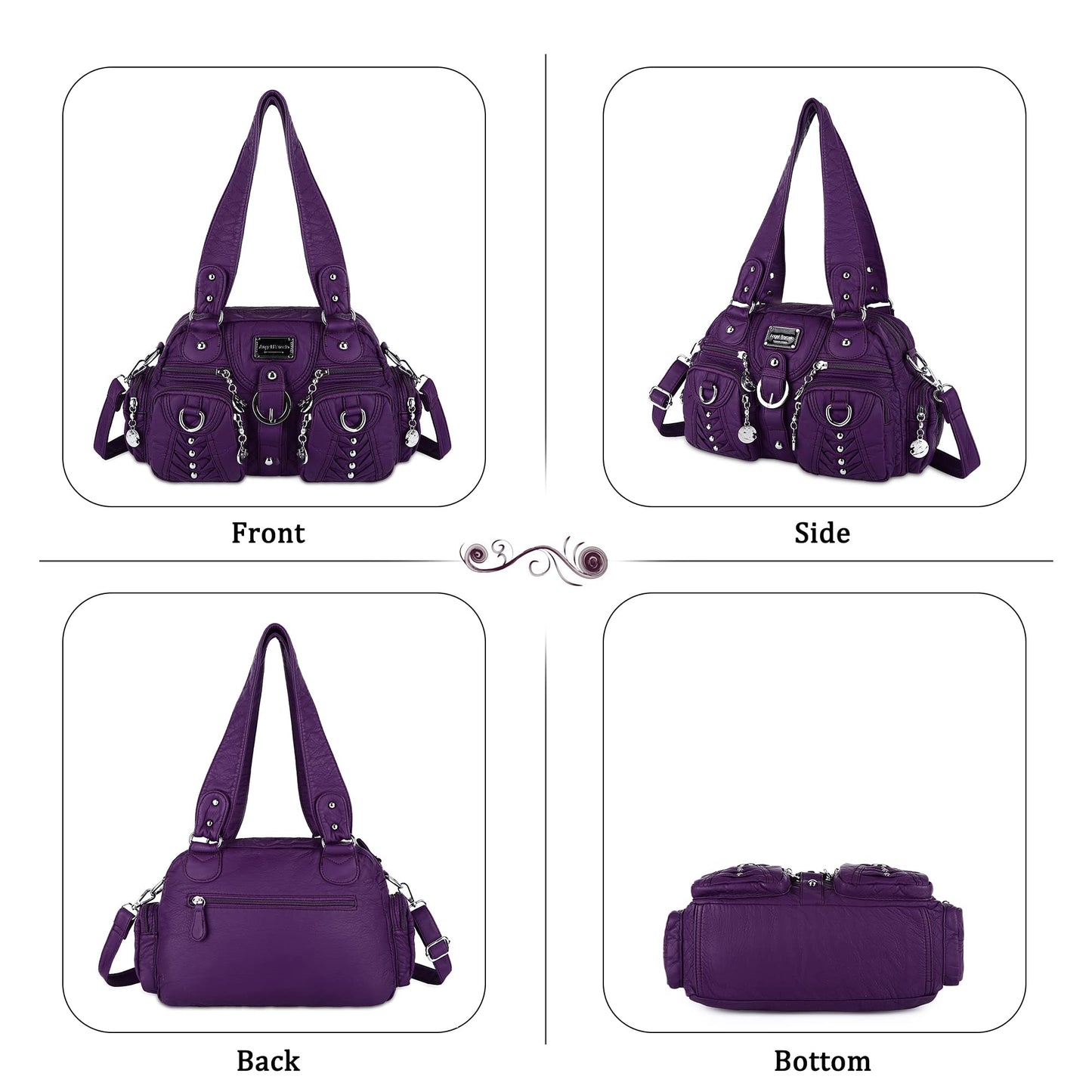 Angel Kiss Small Purse Handbag for Women Crossbody and Shoulder Bags Multipocket Soft Hobo Purses Adjustable Strap