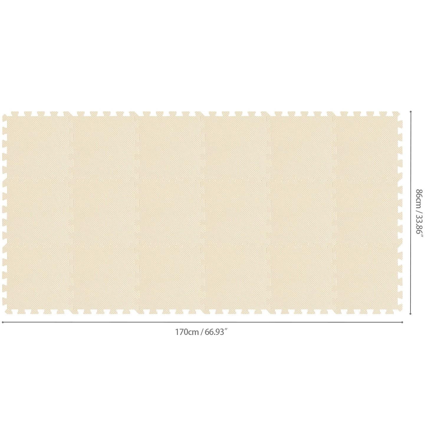 qqpp EVA Rubber 18 Tiles Interlocking Puzzle Foam Floor Mats - Baby Play Mat for Playing | Exercise Mat for Home Workout. Beige. QC-Jb18N