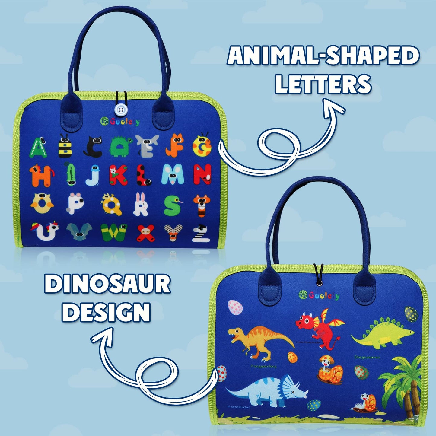 Guolely Busy Board Montessori Toy for 1 2 3 4 Year Old Toddlers - Educational Activity Developing Sensory Board for Fine Basic Dress Motor Skills - Travel Toys for Plane Car, Gift for Boys Girls