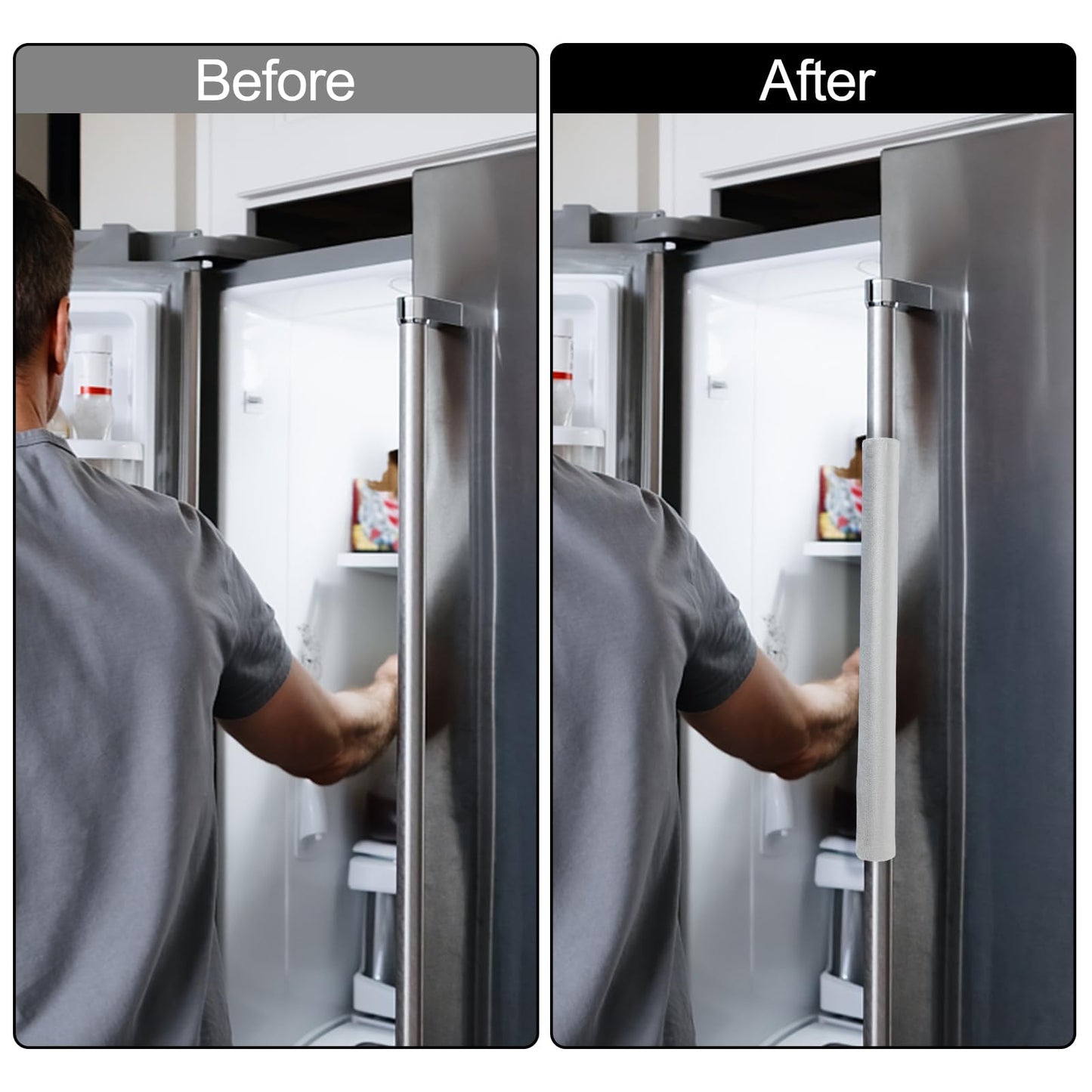 Sheskind Refrigerator Door Handle Covers Keep Fridge Clean and Beautiful, Pack of 2 (16"*4", Gray)