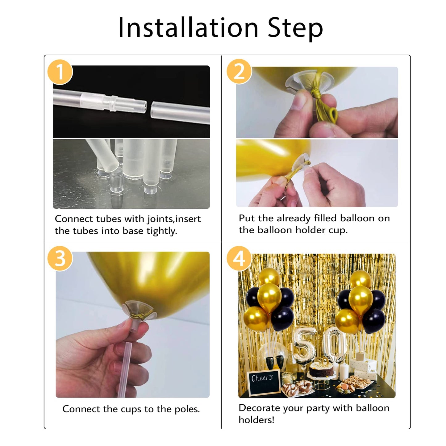 Balloon Stand Kit 7 Sets of Table Balloon Stand Holder Balloons Decorations for Party, Birthday Wedding Anniversary and other festive decorations